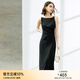 顏域（YANYEE）2024新款氣質(zhì)小黑裙時尚高級職業(yè)無袖連衣裙女夏季收腰中長裙 黑色 M/38