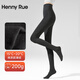 Henny Rue打底褲襪女秋冬加絨加厚含羊毛深灰連褲襪高腰豎條紋高彈不掉檔 棉質(zhì)款200g薄絨-深麻灰 均碼 （建議150-175cm，體重40-70kg）