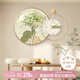 好久不見(jiàn)北歐綠植餐廳裝飾畫(huà)帶鐘表奶油風(fēng)客廳掛畫(huà)圓形時(shí)鐘背景墻壁畫(huà)