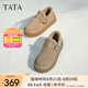 他她（TATA）熱可可冬加絨勃肯鞋女鞋厚底保暖毛毛鞋雪地靴新WDX27DM4 灰駝（仿毛里） 37