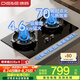 德意（DE&E）【星火】燃氣灶 鋼化玻璃 雙眼灶具 4.6kW大火力 高熱效率 全尺寸適配 灶具JZY-716A（液化氣）
