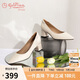 金利來(lái)（goldlion）女鞋尖頭職業(yè)通勤高跟鞋粗跟淺口單鞋-66113006321P-米白-37