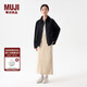 無印良品（MUJI）女式 不易沾水燈芯絨領(lǐng)夾克 女外套長袖工裝 外衣女裝 春季 黑色 M (160/84A)