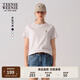Teenie Weenie小熊短袖T恤女2025年春夏新款基礎(chǔ)時(shí)尚易搭刺繡圓領(lǐng)T恤上衣女 象牙白 M 165