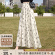 絲柏舍中長(cháng)款半身裙2025春夏印花設計松緊高腰A字裙