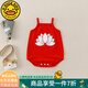 G.DUCKKIDS童裝哪吒同款包屁衣嬰兒衣服夏季薄款新生兒連體衣寶寶滿(mǎn)月肚兜服 紅色哪吒款 90cm 建議身高85-95cm