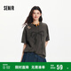 森馬（Semir）短袖T恤女中長(cháng)款做舊oversize夏2025蝴蝶結破洞衣服109325100036