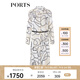 PORTS寶姿春夏新品女裝長袖長連衣裙LM8D192MPT018 米白色印花 L (8)