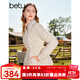 百圖betu女裝秋冬新款羽絨服小香風(fēng)翻領(lǐng)抽繩收腰羽絨外套2309T09 米白 M