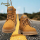鱷魚(yú)恤男款馬丁靴2026新款冬季防滑英倫風(fēng)復古男鞋休閑厚底高幫鞋 土黃 39