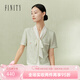 菲妮迪品牌襯衫夏季新款百搭小香風(fēng)系帶領(lǐng)短袖時尚小衫上衣女 淺綠色 L