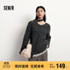 森馬（Semir）毛衣女冬圍巾蕾絲V領(lǐng)絞花寬松2025優(yōu)雅小性感套頭衫109725107011
