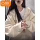 棉致美式復古碎花連帽外套女春秋季2025新款寬松慵懶風(fēng)開(kāi)衫衛衣上衣 杏色【5388常規高品質(zhì)39.5】 L 100-120斤