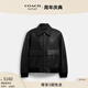 蔻馳（COACH）新款奧萊男士牛皮革FLIGHT 商務(wù)夾克外套黑色 黑色 M