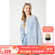 ELLE KIDS童裝 萊賽爾牛仔外套女童春季新款法式經(jīng)典小香風(fēng)上衣 淺牛仔色 165 （M）