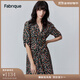 Fabrique6A級(jí)桑蠶絲V領(lǐng)法式茶歇裙女春夏新款法式茶歇裙 黑白 M