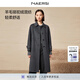 NAERSI【優(yōu)雅CEO】靜奢優(yōu)雅娜爾思綿羊毛駱駝絨中長(cháng)款大衣25年冬季新款 深灰色 XL