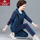 俞兆林（YUZHAOLIN）中年媽媽裝秋裝外套新款休閑服中老年運動(dòng)服套裝女春秋上衣三件套 YLL2087-霧霾藍【四.件套】春秋款 3XL 【建議130-140斤左右】