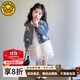 G.DUCKKIDS小黃鴨童裝女童春秋牛仔裙子套裝兒童春季連衣裙寶寶蛋糕公主裙 蛋糕裙 100 (建議90-98cm 2-3周歲）