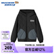 Skechers斯凱奇秋冬新款兒童梭織裥棉連帽外套男女童休閑保暖外套L425K078 碳黑/0018 130