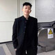 倉石一樹商務(wù)趙山河同款立領(lǐng)西裝外套男春秋痞帥新中式中山裝西服 黑色 2XL