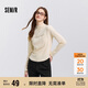 森馬（Semir）長袖t恤女半高領(lǐng)字母修身軟糯上衣春刺繡套頭衫107124101002