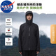 NASA MARVEL沖鋒衣男春秋季連帽夾克外套潮流情侶防風(fēng)防水登山服 間影藍 XL