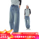 雲(yún)上生活【海鹽汽水褲】復(fù)古全棉牛仔褲2025秋季寬松香蕉闊腿褲女N0269 牛仔藍(lán) 28 （建議105-130斤左右）