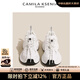 CAMILA KSENIA老爹鞋女士2025新款夏季舒適白色厚底復古港風(fēng)運動(dòng)鞋子時(shí)尚跑步鞋 米白色 37