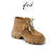 FED粗跟短靴冬季新款女靴繩結時(shí)裝靴真皮運動(dòng)靴女款S0930-YAB160
