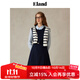 ELAND【零染】衣戀連衣裙女學(xué)院風(fēng)假兩件襯衫背心腰帶長(zhǎng)裙25秋新 藏青色(59)Navy S
