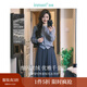 茵曼（INMAN）2025秋冬女裝新款毛衣女開(kāi)衫千金風(fēng)銀絲釘珠針織衫上衣 花灰色 M