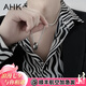 AHK指環(huán)鈦鋼項鏈男潮流吊墜時尚首飾品七夕情人節(jié)禮物送男朋友老公 【經(jīng)典黑白】+品牌定制禮盒