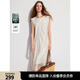 ELLE法式萊賽爾天絲連衣裙女2025春季新款氣質(zhì)圓領(lǐng)米白色無(wú)袖裙子 米白 S