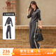 駱駝（CAMEL）立領(lǐng)健身女裝撞色修身兩件套運(yùn)動服 Y24CAWL6620 墨灰 M
