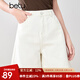 百圖betu女裝2025夏季新款牛仔褲夏日多色環(huán)保水洗牛仔短褲女2503T77 白色 S