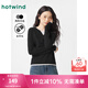 熱風(fēng)（Hotwind）【商場(chǎng)同款】冬季新款女士假兩件針織衫柔軟基礎(chǔ)長(zhǎng)袖打底衫 01黑色 L