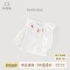 乖奇熊女寶寶長(cháng)袖T恤春秋季純棉上衣嬰兒童衣服可愛(ài)娃娃領(lǐng)早春裝 米白色 80