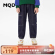MQD童裝男童加絨保暖牛仔褲23冬裝中大兒童褲子休閑長(zhǎng)褲潮 深牛仔藍(lán) 140
