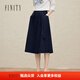 菲妮迪（FINITY）FINTIY菲妮迪半身裙秋季新款時(shí)尚簡(jiǎn)約A字垂感通勤半裙女 藏青色 M
