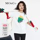 MO&Co.春夏刺繡字母彩繪草莓印花短袖純棉T恤圓領(lǐng)上衣摩安珂 日落白色-第2批 S 160