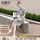 絲柏舍中長(zhǎng)款連衣裙2025春夏新款女裝開(kāi)叉收腰顯瘦襯衫裙