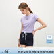 范思藍恩防曬正肩緊身短款T恤女夏季2025新款圓領(lǐng)套頭上衣2007 淺薰衣草紫 M