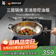 WMF福騰寶無(wú)涂層不銹鋼炒鍋304不銹鋼平底電磁爐明火通用金剛32cm