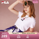 斐樂（FILA）官方女士短袖T恤夏印花運(yùn)動女裝針織短袖套頭衫小熊T刺繡上衣 標(biāo)準(zhǔn)白-WT S 160/80A