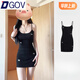 DGOV黑色蝴蝶結印花吊帶連衣裙女夏季辣妹風(fēng)約會(huì )顯瘦收腰包臀短裙 黑色 M