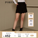 PORTS寶姿 新品女裝甜美百搭波浪邊休閑短褲SN9P026CWF002 黑色 M (6)