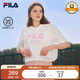 FILA 斐樂官方男女同款針織T恤2025年夏季純棉寬松休閑情侶短袖t恤