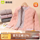 棉奇熊校服神器秋冬加絨加厚女童棉服蠶絲羊毛德絨內膽棉衣男童保暖棉襖 粉色-單件【抗寒-20°】 140 CM