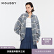 moussy 【趙昭儀同款】女裝新品美式格紋LOGO襯衫028IS430-3091 160灰色 均碼